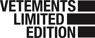 VETEMENTS LIMITED EDITION logo