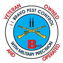 VETERAN OWNED AND OPERATED 11 BRAVO PEST CONTROL WITH MILITARY PRECISION BLLC logo