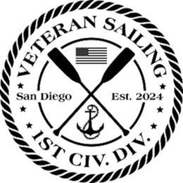 VETERAN SAILING SAN DIEGO EST. 2024 1ST CIV. DIV. logo