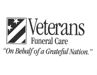 VETERANS FUNERAL CARE "ON BEHALF OF A GRATEFUL NATION." logo
