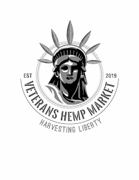 VETERANS HEMP MARKET EST 2019 HARVESTING LIBERTY logo