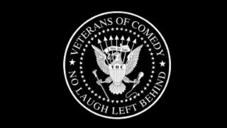 VETERANS OF COMEDY NO LAUGH LEFT BEHIND A VOICE FOR VALOR VOC logo