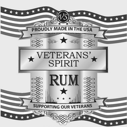 VETERANS' SPIRIT RUM SUPPORTING OUR VETERANS VS PROUDLY MADE IN THE USA logo