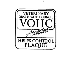 VETERINARY ORAL HEALTH COUNCIL VOHC ACCEPTED HELPS CONTROL PLAQUE logo