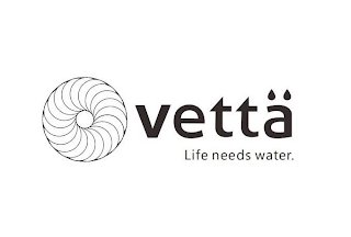 VETTA LIFE NEEDS WATER. logo