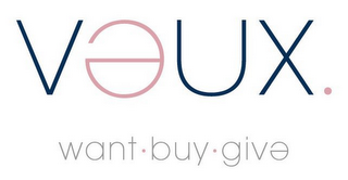 VEUX. WANT. BUY. GIVE. logo