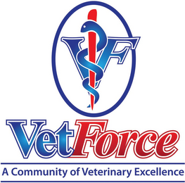 VF VETFORCE A COMMUNITY OF VETERINARY EXCELLENCE logo