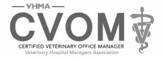 VHMA CVOM CERTIFIED VETERINARY OFFICE MANAGER VETERINARY HOSPITAL MANAGERS ASSOCIATION logo
