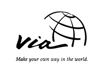 VIA MAKE YOUR OWN WAY IN THE WORLD. logo