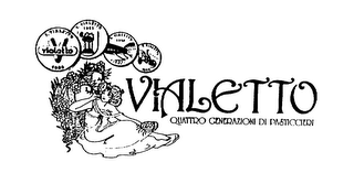 VIALETTO QUATTRO GENERAZIONI DI PASTICCIERI 1988 1963 1934 1898 logo