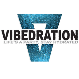 VIBEDRATION LIFE'S A PARTY, STAY HYDRATED logo