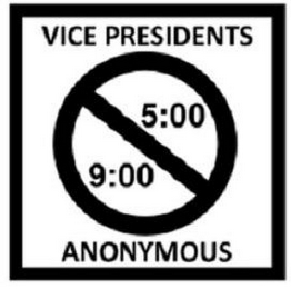 VICE PRESIDENTS ANONYMOUS 9:00 5:00 logo