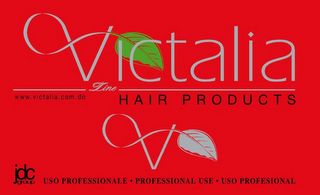 VICTALIA LINE HAIR PRODUCTS V USO PROFESSIONALE · PROFESSIONAL USE · USO PROFESIONAL JDC GROUP WWW.VICTALIA.COM.DO logo