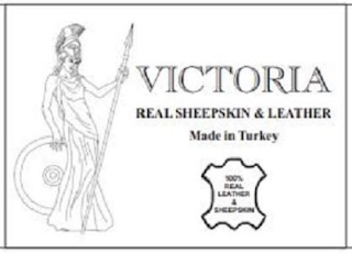 VICTORIA REAL SHEEPSKIN & LEATHER MADE IN TURKEY 100% REAL LEATHER & SHEEPSKIN logo