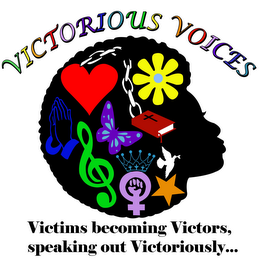 VICTORIOUS VOICES VICTIMS BECOMING VICTORS, SPEAKING OUT VICTORIOUSLY... logo