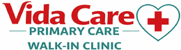 VIDA CARE -PRIMARY CARE- WALK-IN CLINIC +  HEART SIGN logo
