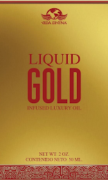 VIDA DIVINA LIQUID GOLD INFUSED LUXURY OIL NET WT: 2 OZ. CONTENIDO NETO: 50 ML. logo