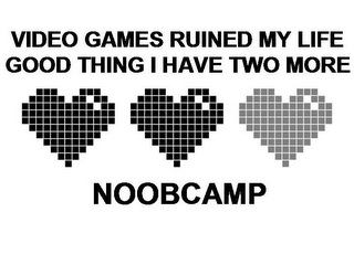 VIDEO GAMES RUINED MY LIFE GOOD THING I HAVE TWO MORE NOOBCAMP logo