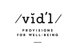 / VID'L / PROVISIONS FOR WELL-BEING logo