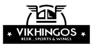 VIKHINGOS BEER, SPORTS & WINGS logo