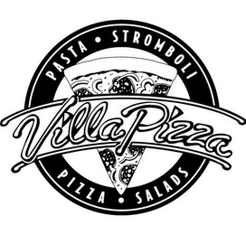 VILLA PIZZA PASTA STROMBOLI PIZZA SALADS logo