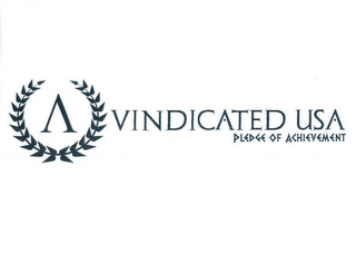 VINDICATED USA PLEDGE OF ACHIEVEMENT logo