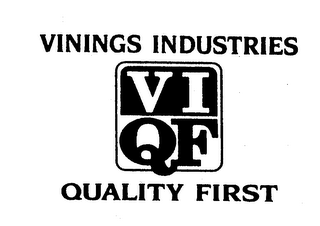 VININGS INDUSTRIES VIQF QUALITY FIRST logo