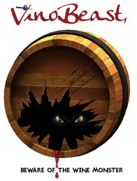 VINOBEAST, BEWARE OF THE WINE MONSTER logo