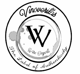 VINOVERITAS THE LABEL OF AUTHENTICITY VV WINE IMPORTS logo