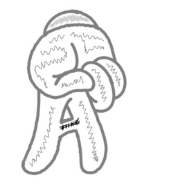 VINTAGE A THAT REPRESENTS VINTAGE ATLANTA WITH FINGER TWO POINTING DOWNWARD AND OTHER 3 FINGERS TUCKED IN A BALL WITH LINE GOING IN BETWEEN THE DOWNWARD FINGERS TO MAKE A 3D EFFECT OF THE LETTER A logo