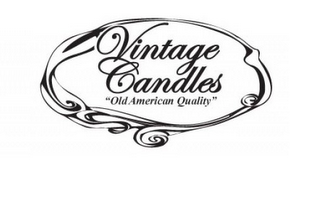 VINTAGE CANDLES "OLD AMERICAN QUALITY" logo