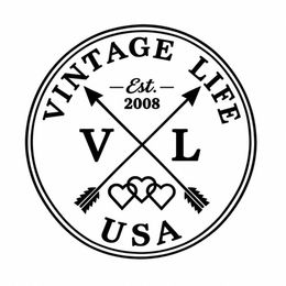 VINTAGE LIFE EST. 2008 VL USA logo