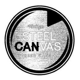 VINTAGE STEEL CANVAS BEER CANS logo