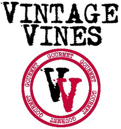 VINTAGE VINES GOURMET; VV logo