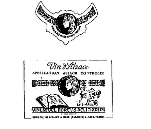 VINUM DEL HORTUS DELICIARUM VIN & ALSACE APPELLATION ALSACE CONTROLEE logo