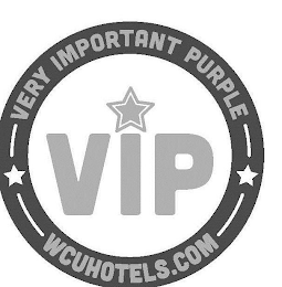 VIP VERY IMPORTANT PURPLE WCUHOTELS.COM logo