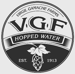 VIRGIL GAMACHE FARMS V G F HOPPED WATER EST. 1913 logo