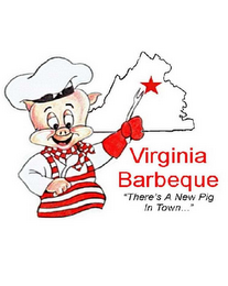 VIRGINIA BARBEQUE, "THERE'S A NEW PIG IN TOWN" logo