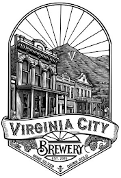 VIRGINIA CITY BREWERY EST. 2015 MINE SILVER DRINK GOLD V logo