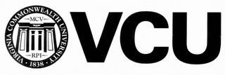 VIRGINIA COMMONWEALTH UNIVERSITY 1838 MCV RPI VCU logo
