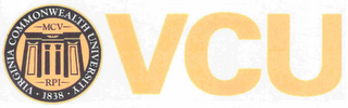 VIRGINIA COMMONWEALTH UNIVERSITY 1838 MCV RPI VCU logo