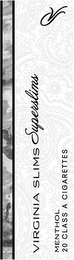 VIRGINIA SLIMS SUPERSLIMS VS MENTHOL 20 CLASS A CIGARETTES logo