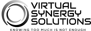 VIRTUAL SYNERGY SOLUTIONS KNOWING TOO MUCH IS NOT ENOUGH logo