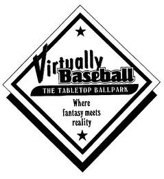 VIRTUALLY BASEBALL THE TABLETOP BALLPARK WHERE FANTASY MEETS REALITY logo