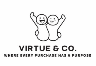 VIRTUE & CO. WHERE EVERY PURCHASE HAS A PURPOSE logo