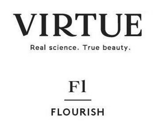 VIRTUE REAL SCIENCE. TRUE BEAUTY. FL FLOURISH logo