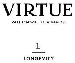 VIRTUE REAL SCIENCE. TRUE BEAUTY. L LONGEVITY logo