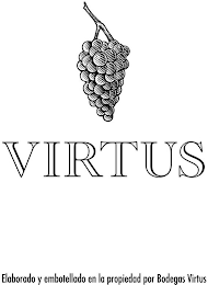 VIRTUS ELABORADO Y EMBOTELLADO EN LA PROPIEDAD POR BODEGAS VIRTUS logo