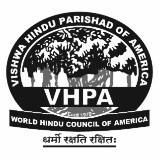 VISHWA HINDU PARISHAD OF AMERICA VHPA WORLD HINDU COUNCIL OF AMERICA ESTD 1970 logo