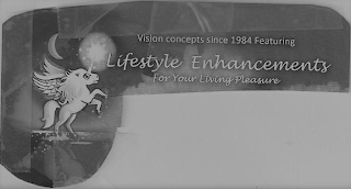 VISION CONCEPTS SINCE 1984 FEATURING LIFESTYLE ENHANCEMENTS FOR YOUR LIVING PLEASURE logo